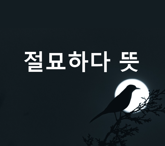 절묘하다 뜻